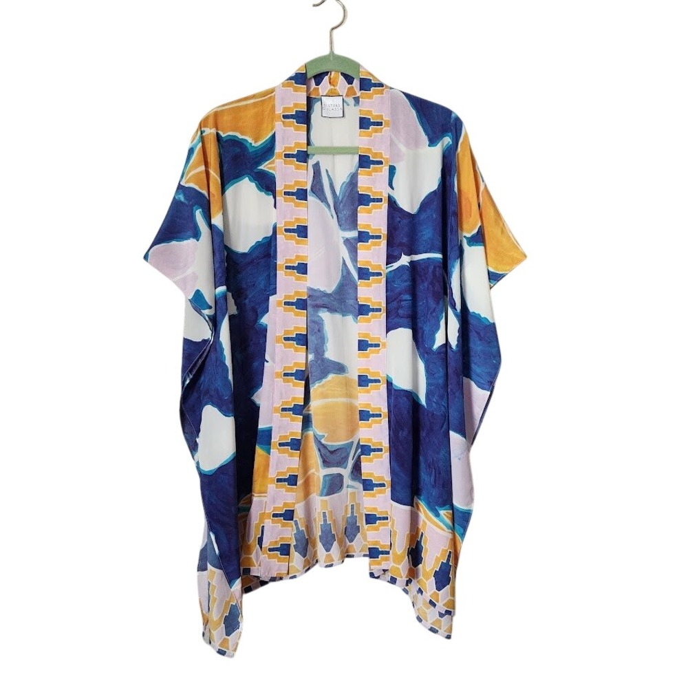 SISTERS GULASSA ANTHROPOLOGIE Silk Kimono‎ Sunlight Print Coverup OS